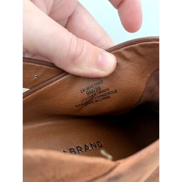 Lucky Brand Machiko Brown Leather Distressed Heeled Mule Booties Size 9 - Picture 4 of 7